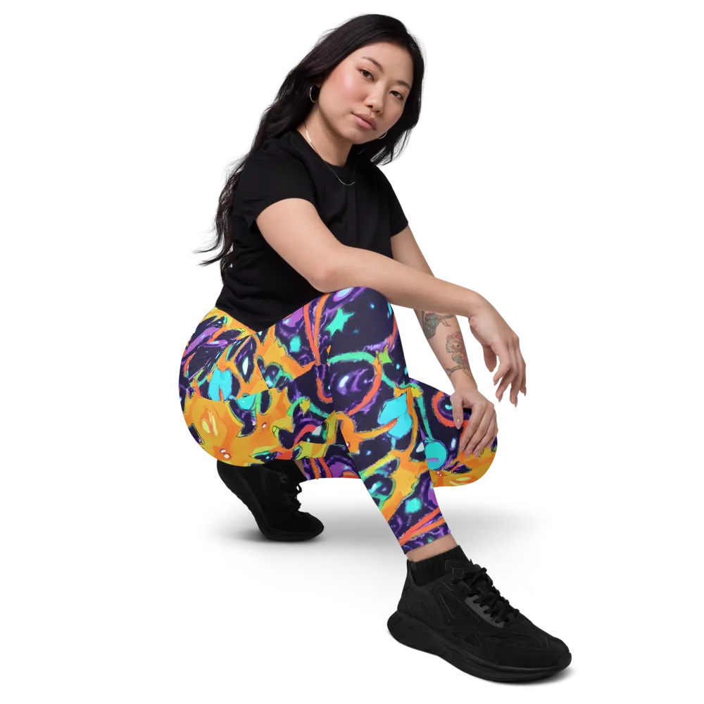 Luminous Fragments on Leggings with Pockets — Right Front