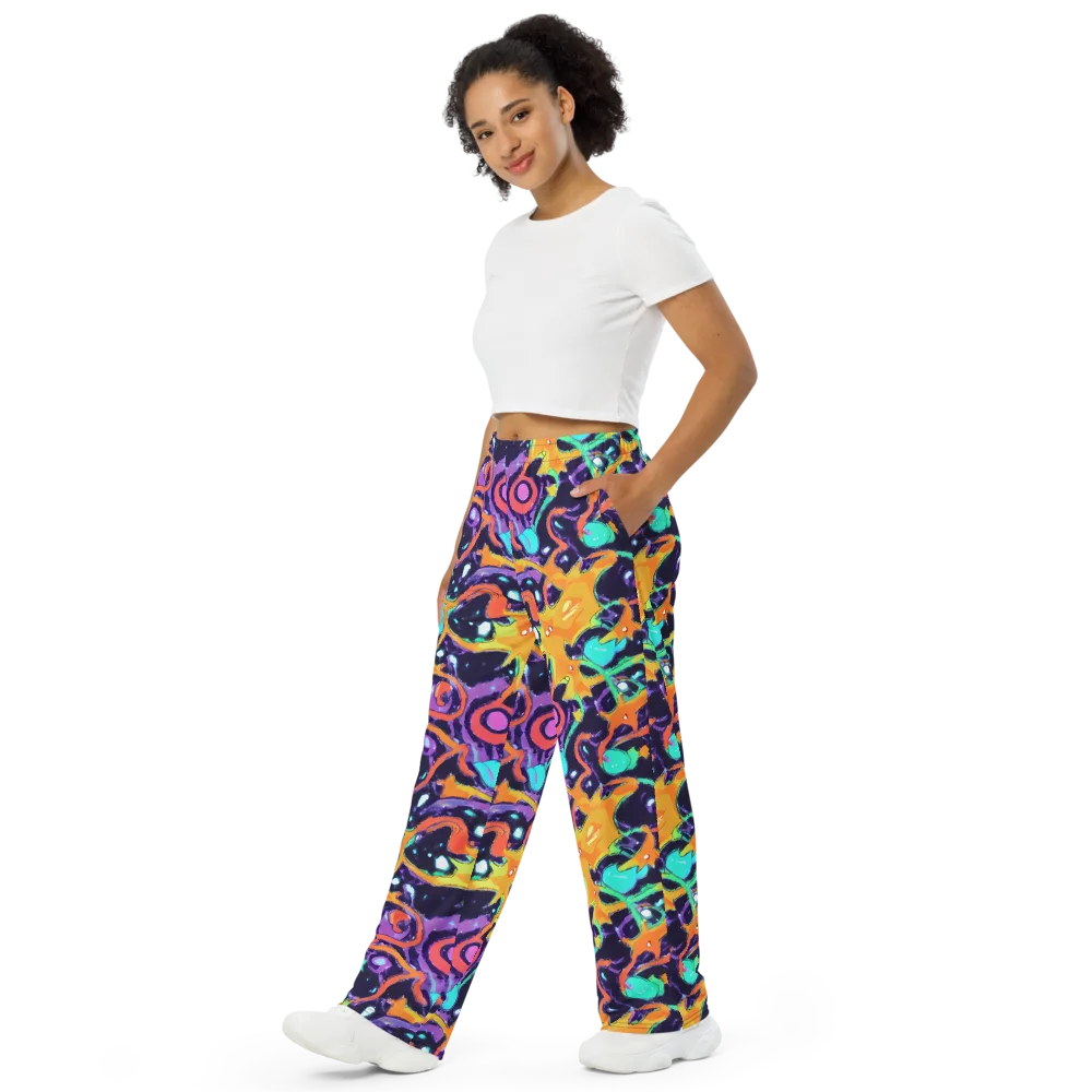 Luminous Fragments on Wide-Leg Pants — Left Front