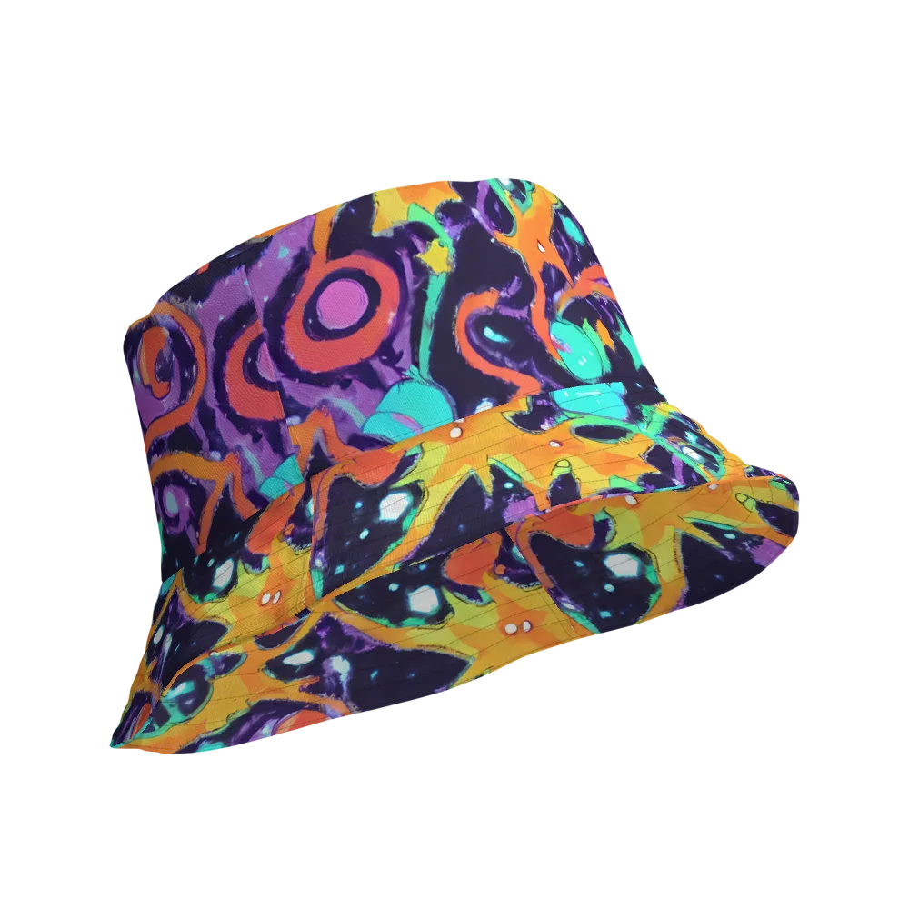Luminous Fragments on Reversible Bucket Hat — Product details Outside