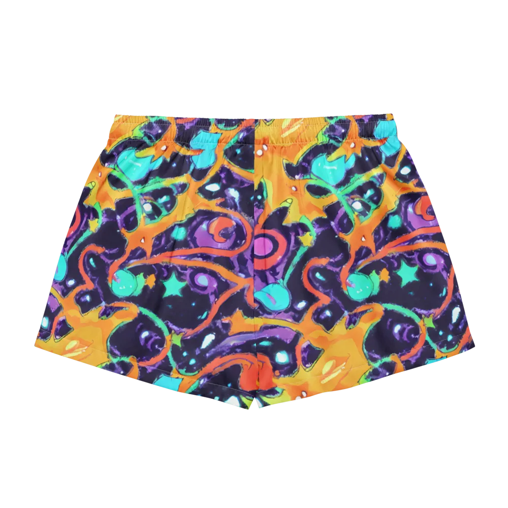 Luminous Fragments on Women's Pajama Shorts — Back