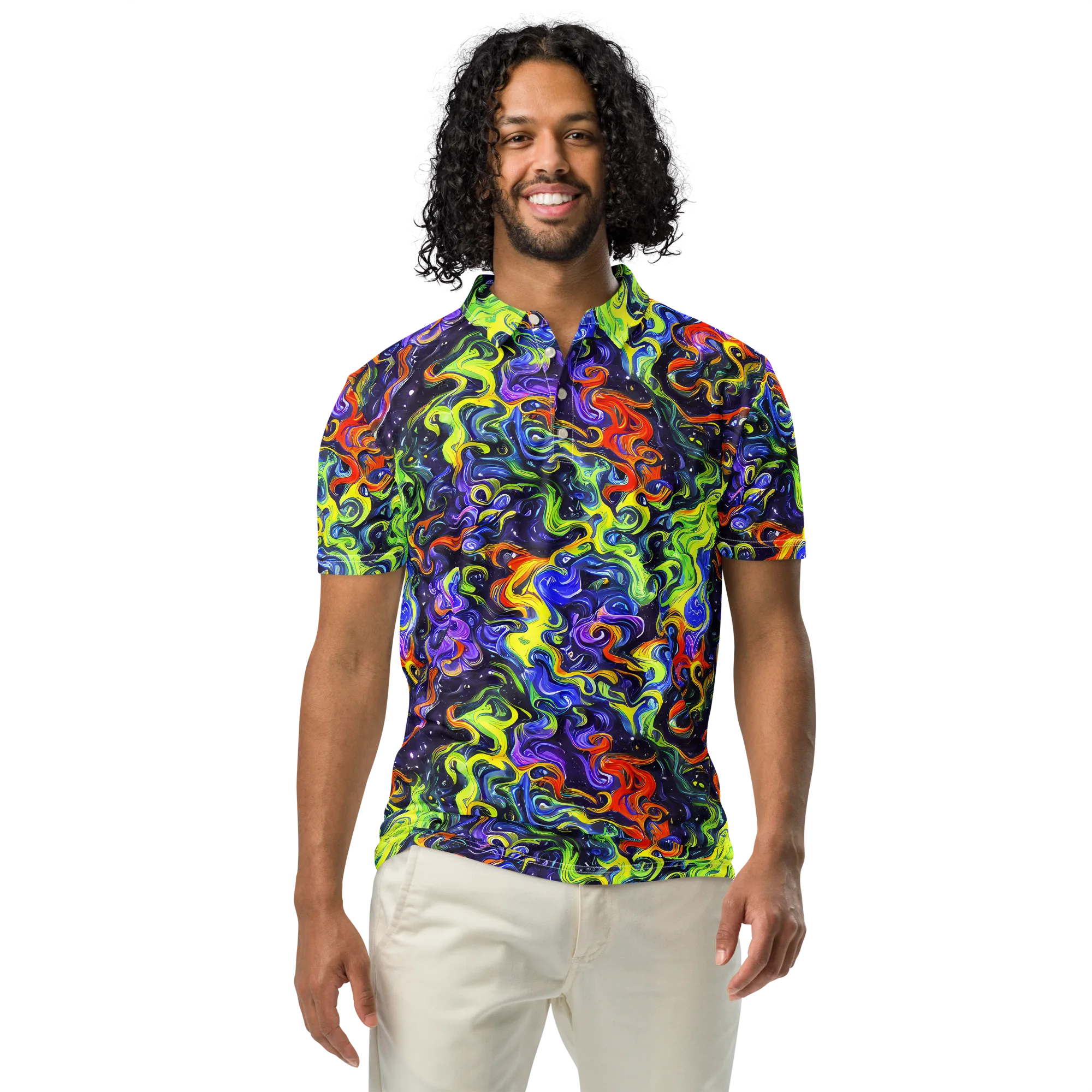 Color Tempest on Men's Slim Fit Polo Shirt — Front
