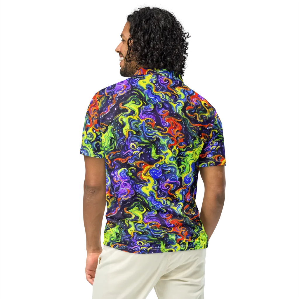 Color Tempest on Men's Slim Fit Polo Shirt — Back
