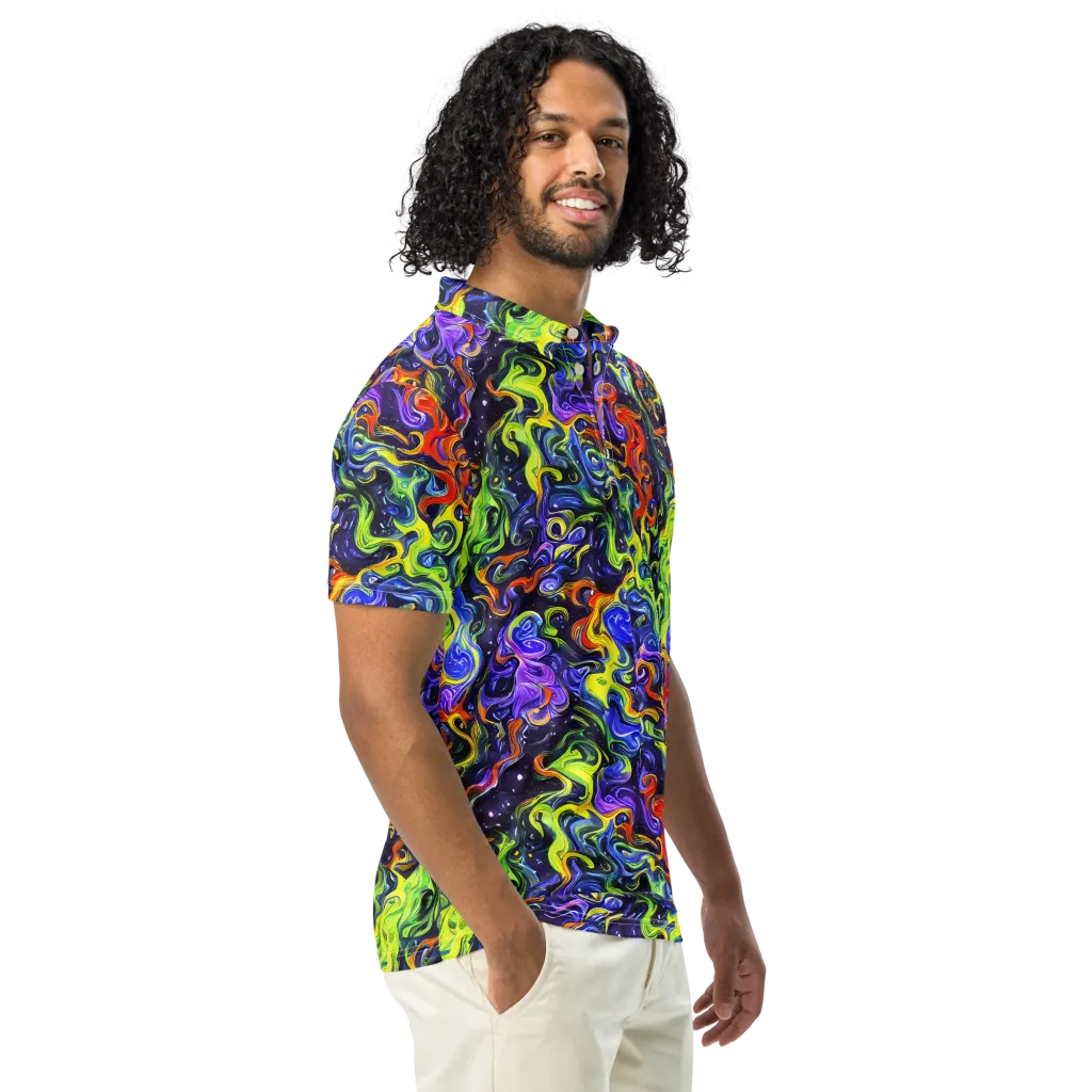 Color Tempest on Men's Slim Fit Polo Shirt — Right Front