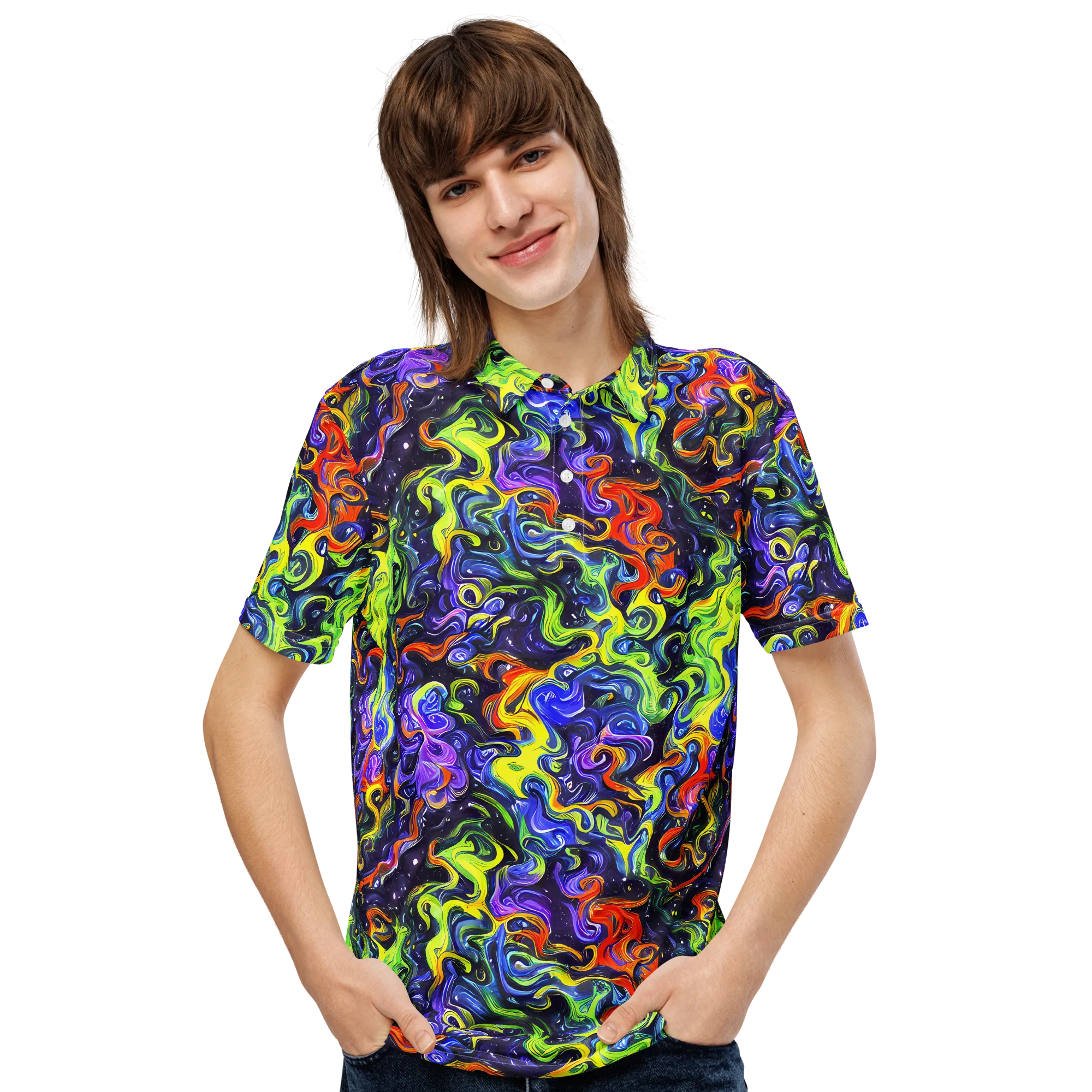 Color Tempest on Men's Slim Fit Polo Shirt — Front