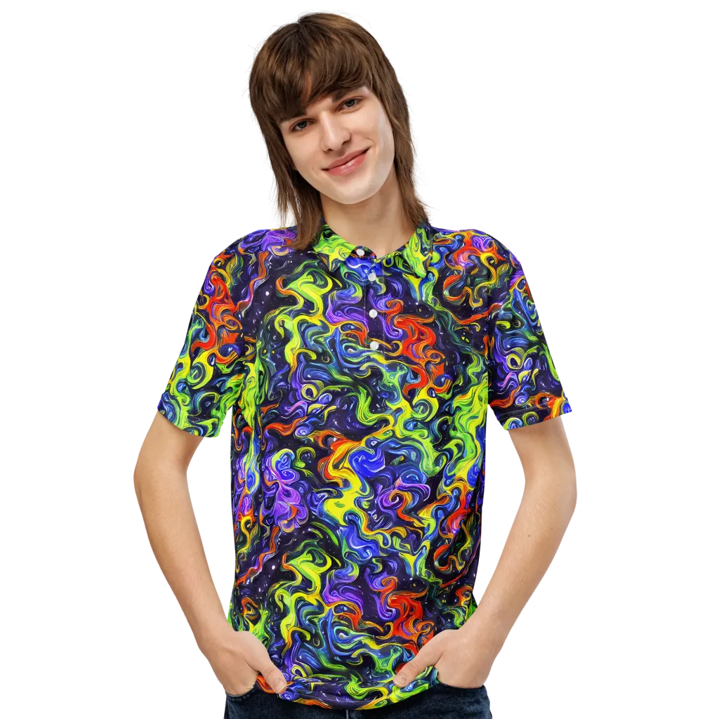 Color Tempest on Men's Slim Fit Polo Shirt — Front