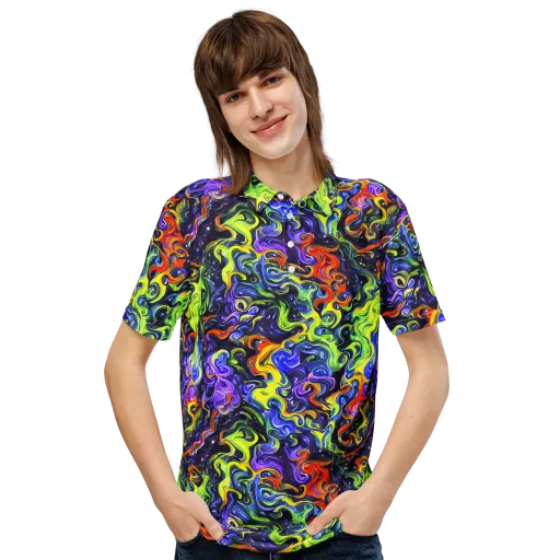 Color Tempest on a Men's Slim Fit Polo Shirt