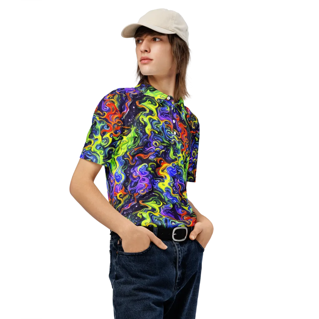 Color Tempest on Men's Slim Fit Polo Shirt — Right Front
