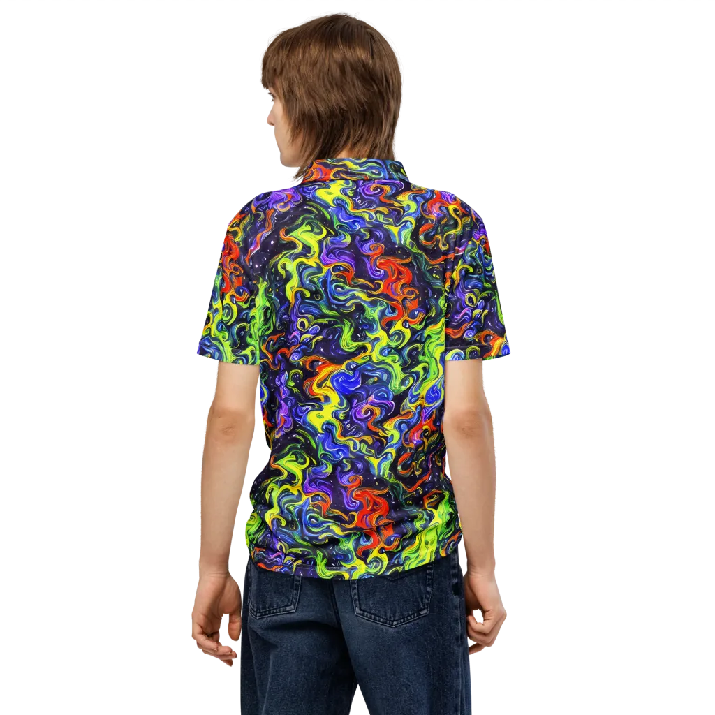 Color Tempest on Men's Slim Fit Polo Shirt — Back