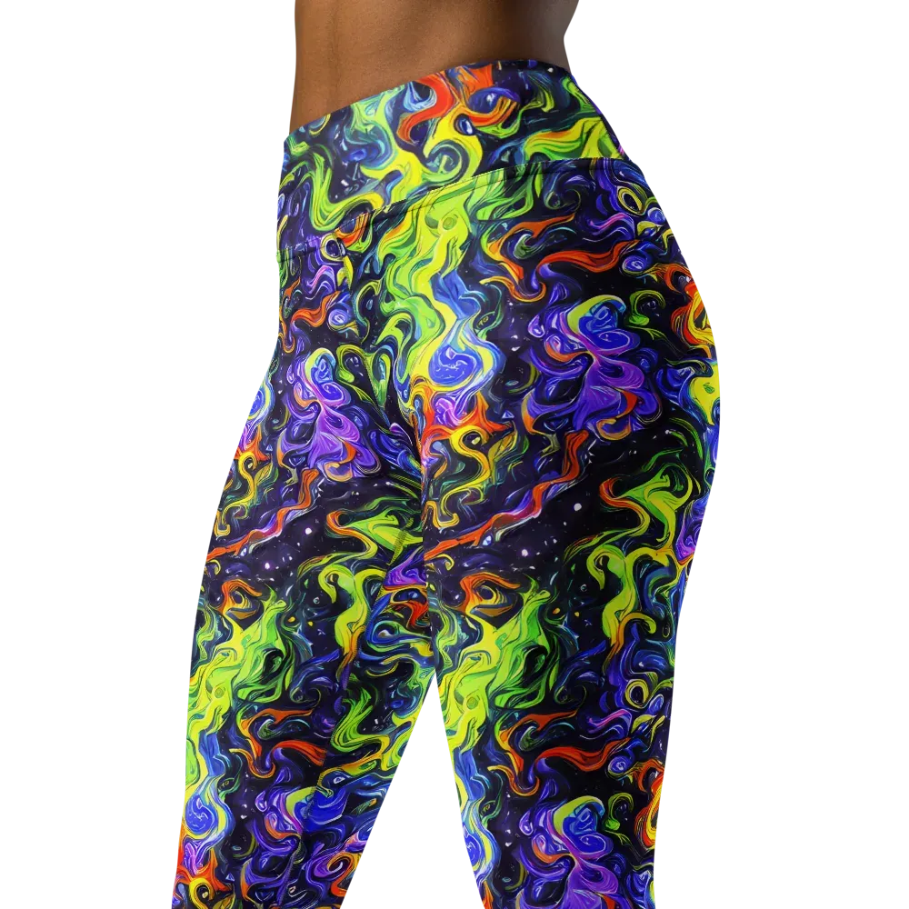 Color Tempest on Yoga Leggings — Left Front