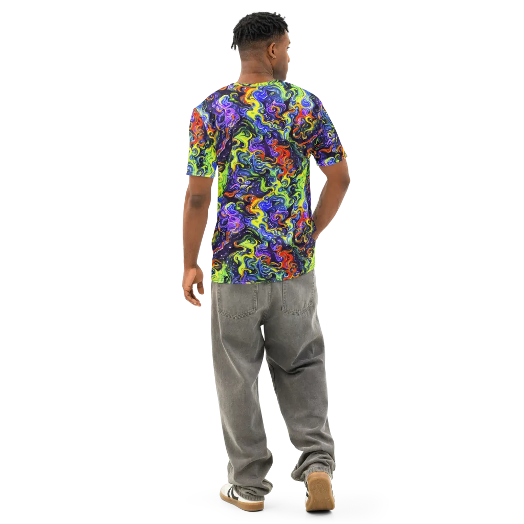 Color Tempest on Men's Cotton Crew Neck T-Shirt — Back