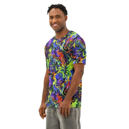 Color Tempest on a Men's Cotton Crew Neck T-Shirt