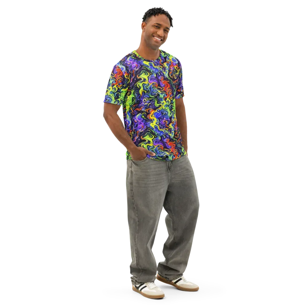 Color Tempest on Men's Cotton Crew Neck T-Shirt — Right Front