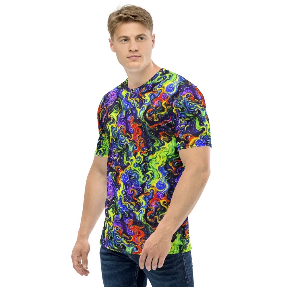 Color Tempest on Men's Crew Neck T-Shirt — Left
