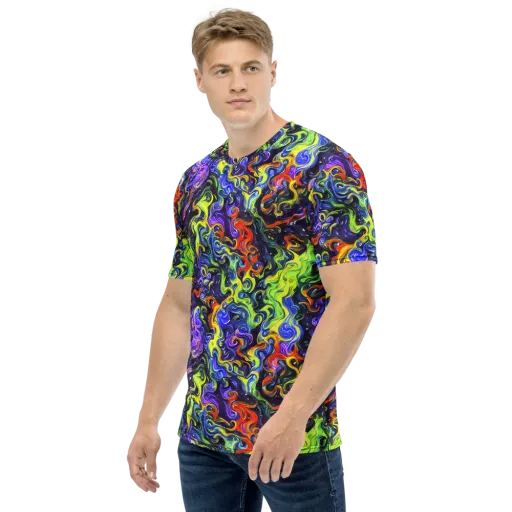 Color Tempest on a Men's Crew Neck T-Shirt