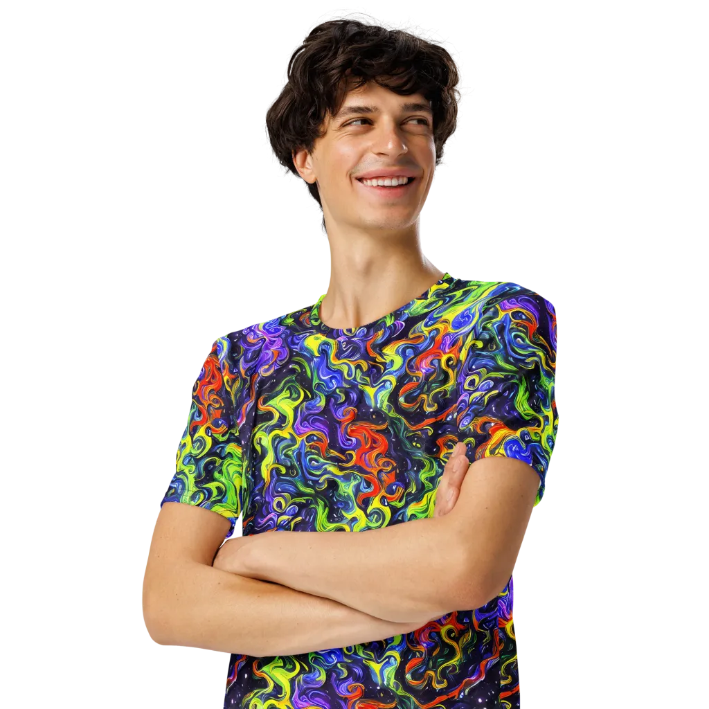 Color Tempest on Men's Crew Neck T-Shirt — Left Front