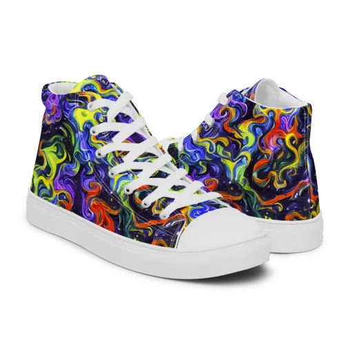 Color Tempest on a Men's High Top Canvas Shoes