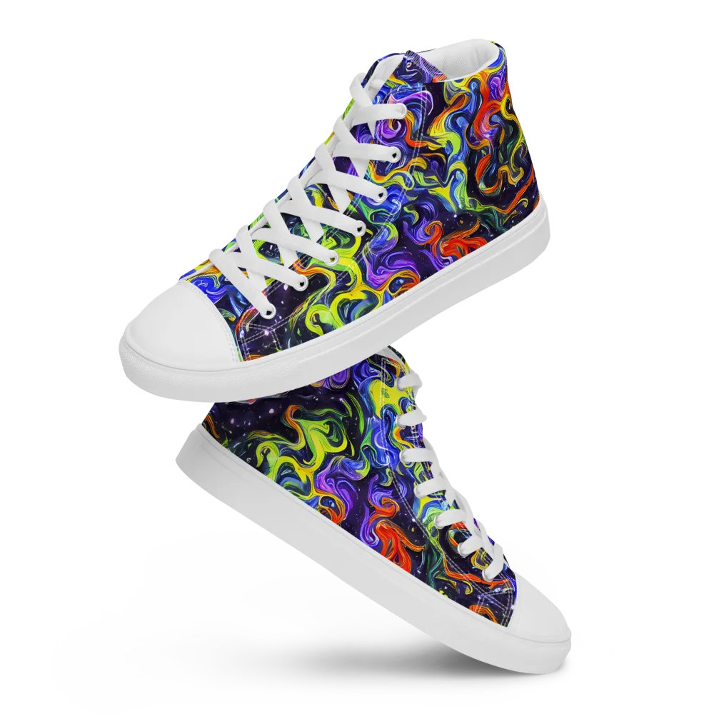 Color Tempest on Men's High Top Canvas Shoes — Front