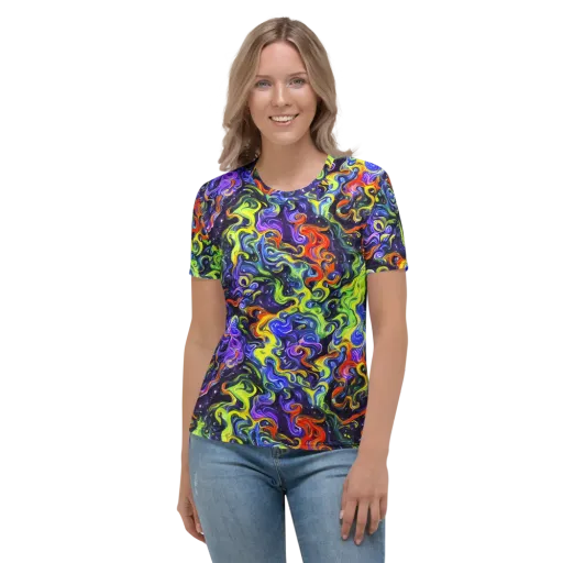 Color Tempest on a Women's Crew Neck T-Shirt