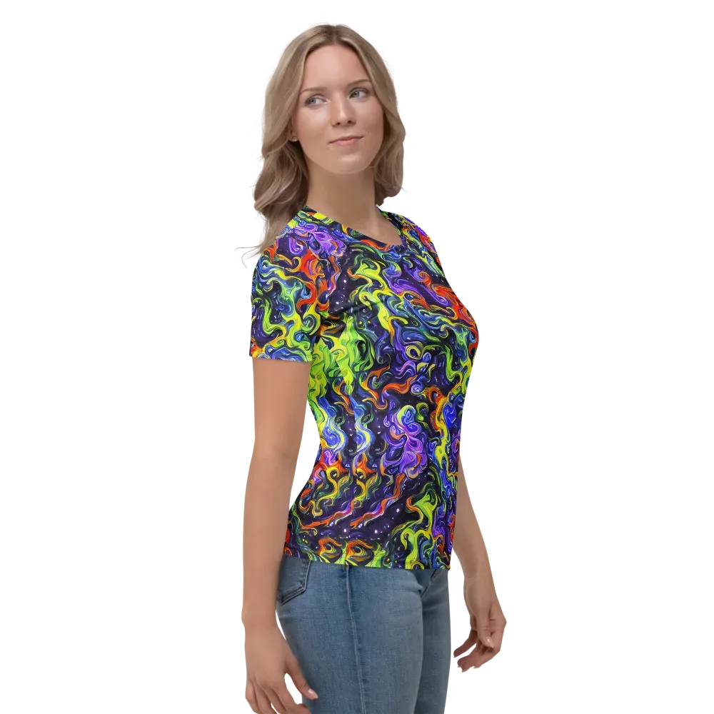 Color Tempest on Women's Crew Neck T-Shirt — Right