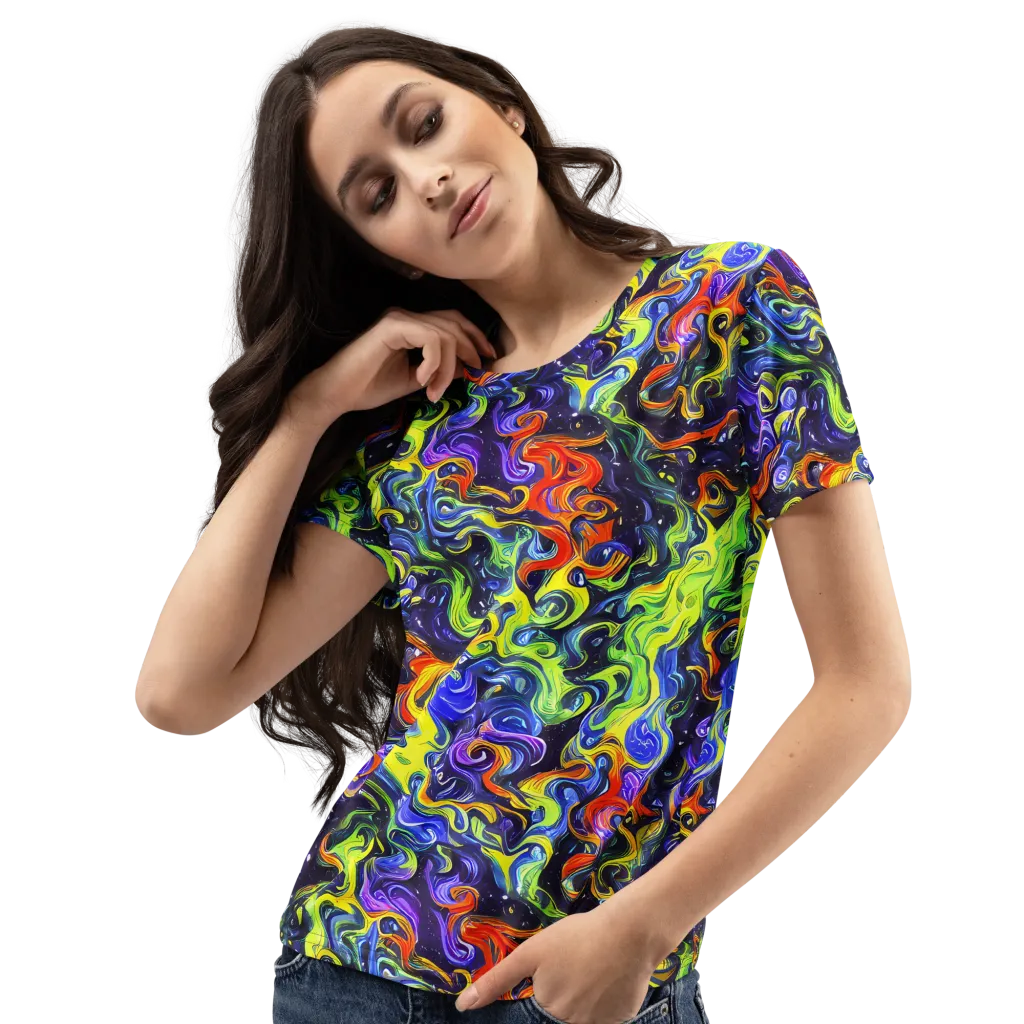 Color Tempest on Women's Crew Neck T-Shirt — Left Front