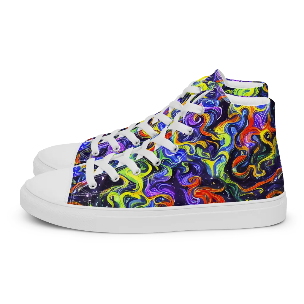 Color Tempest on Women's High Top Canvas Shoes — Left