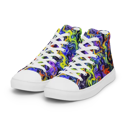 Color Tempest on a Women's High Top Canvas Shoes
