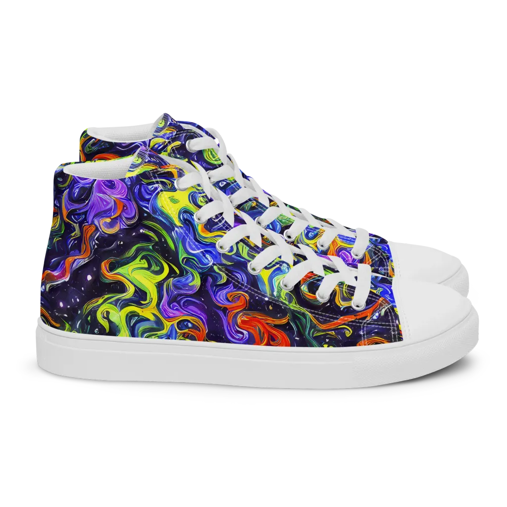 Color Tempest on Women's High Top Canvas Shoes — Right