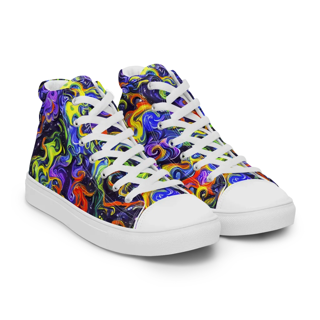 Color Tempest on Women's High Top Canvas Shoes — Right Front