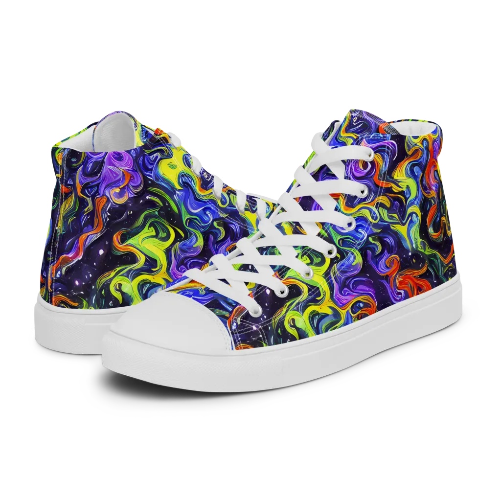 Color Tempest on Women's High Top Canvas Shoes — Left