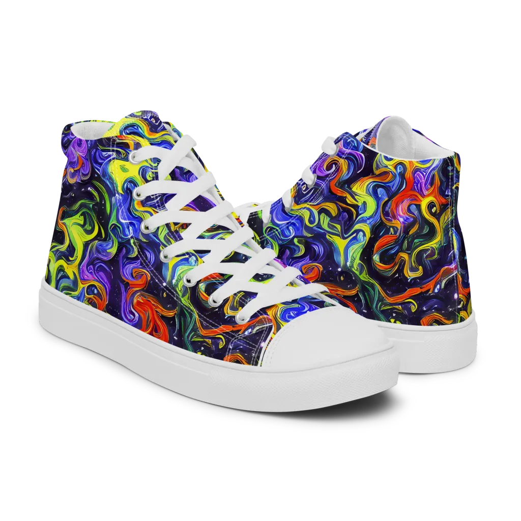 Color Tempest on Women's High Top Canvas Shoes — Right