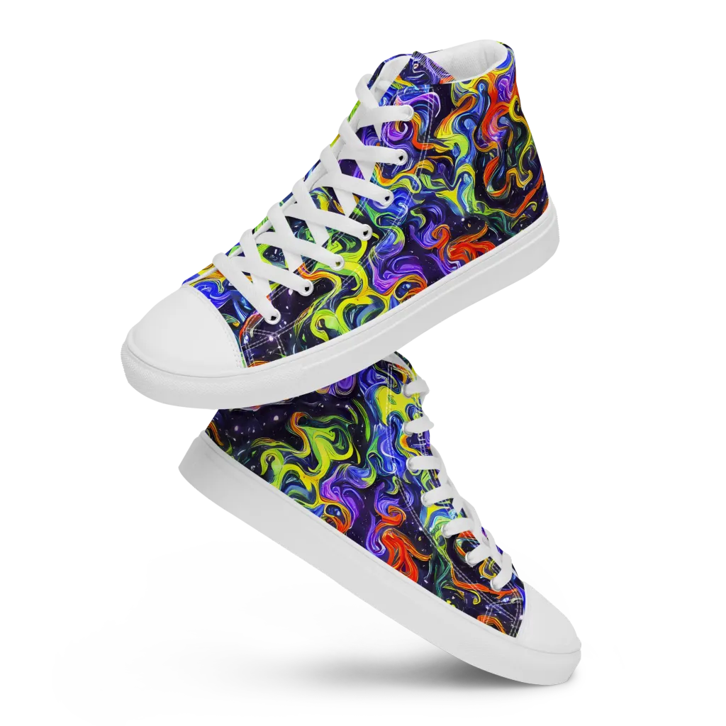 Color Tempest on Women's High Top Canvas Shoes — Front