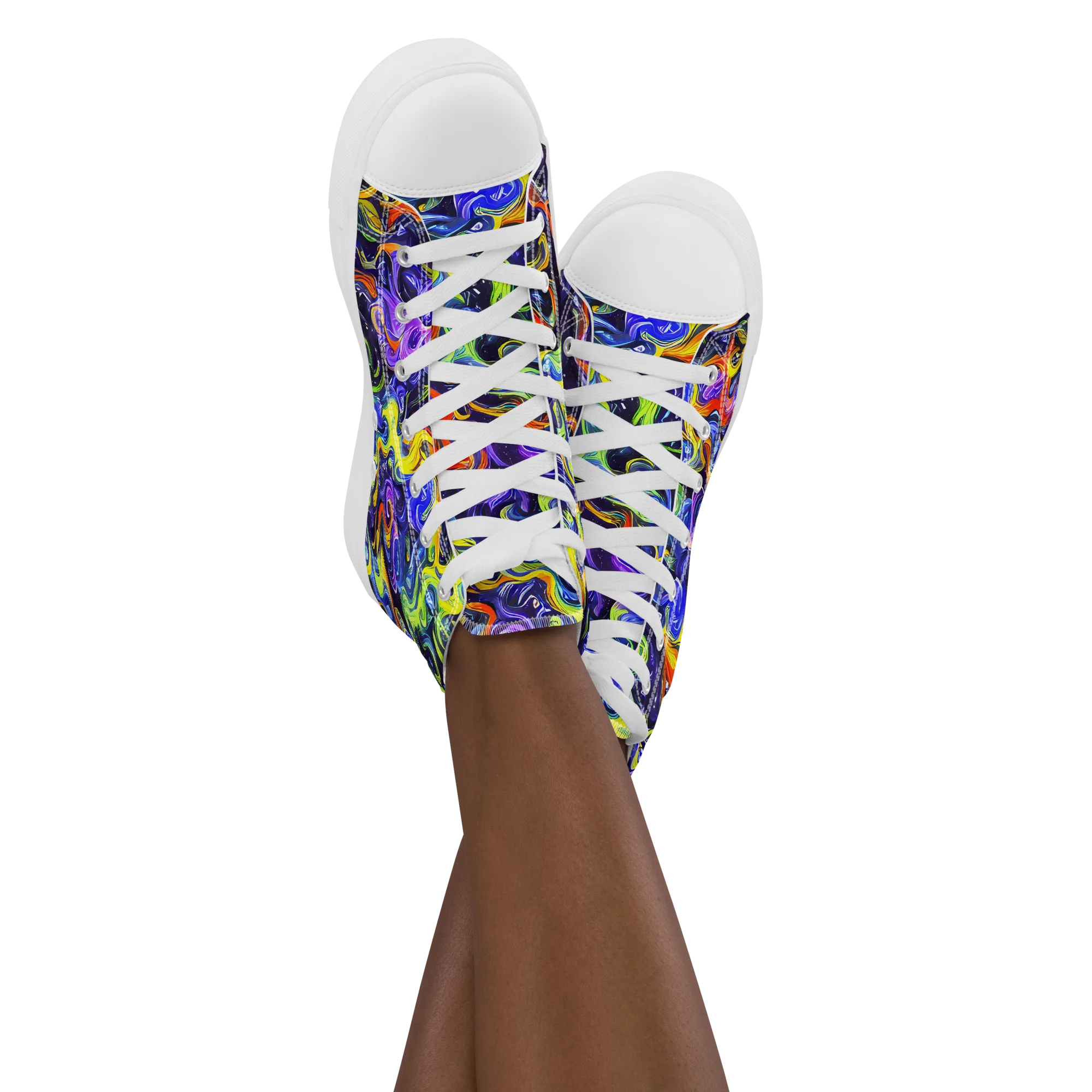 Color Tempest on Women's High Top Canvas Shoes — Front