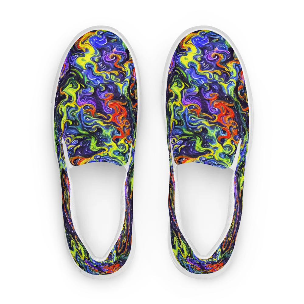 Color Tempest on Men's Slip-On Canvas Shoes — Front