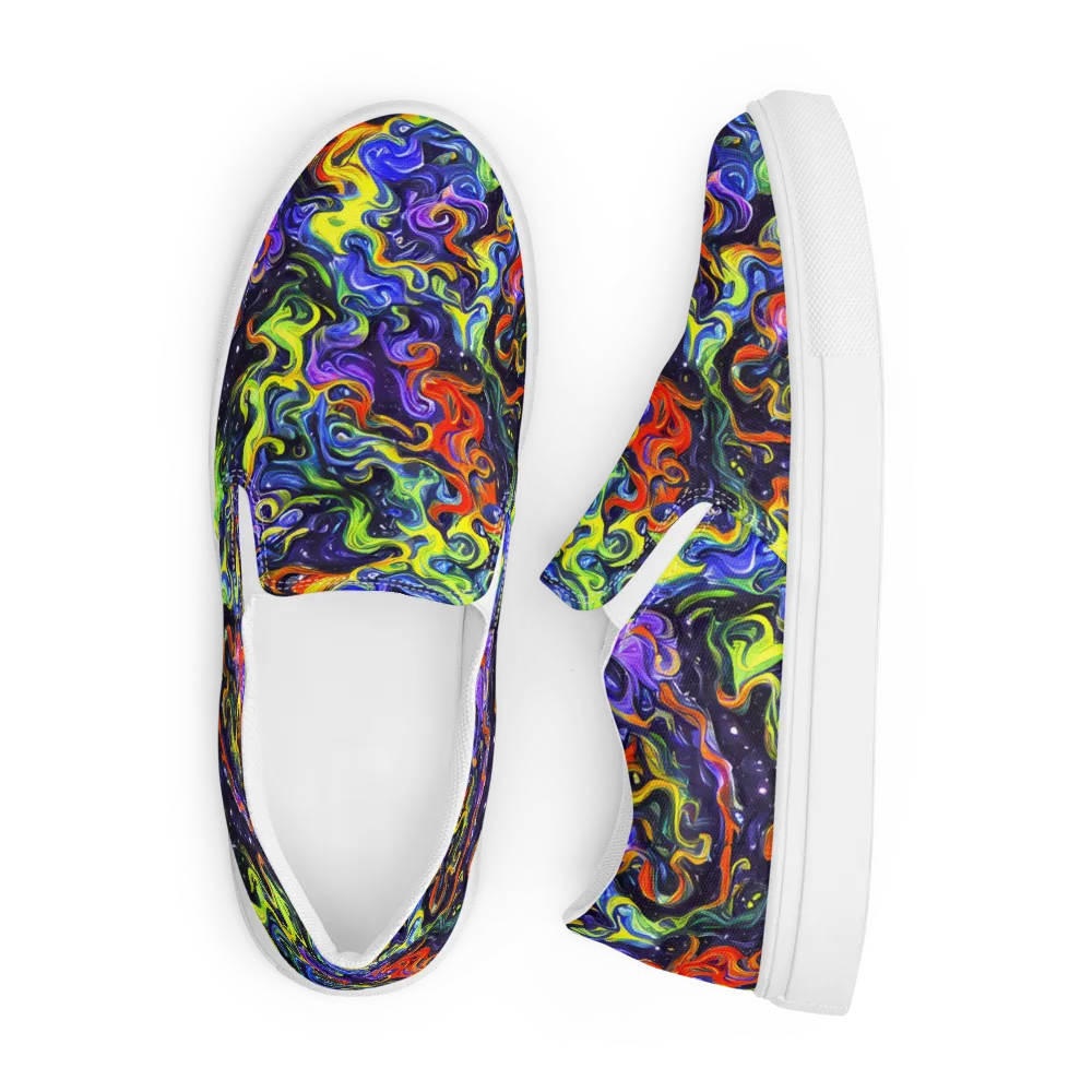 Color Tempest on Men's Slip-On Canvas Shoes — Front