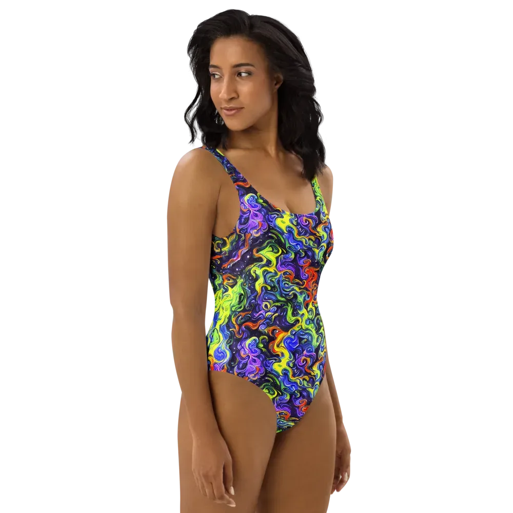 Color Tempest on One-Piece Swimsuit — Right