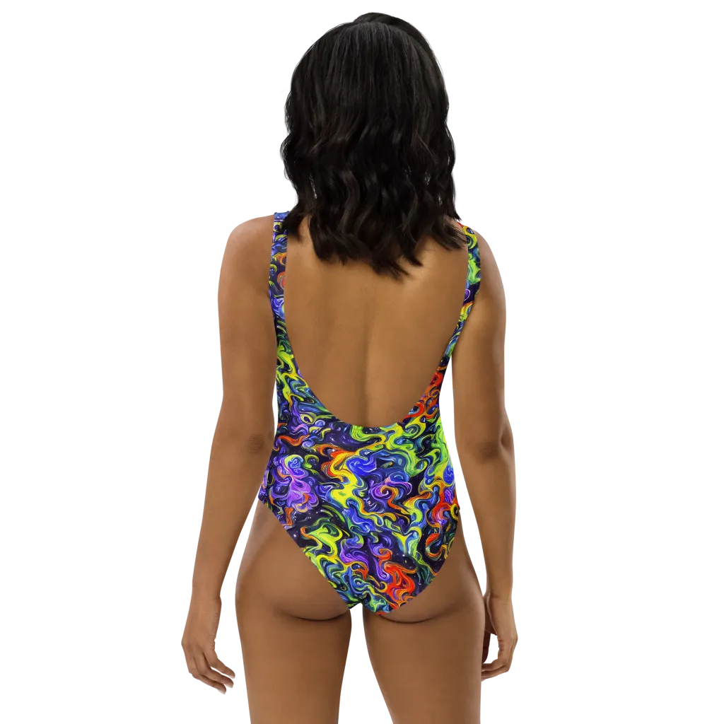 Color Tempest on One-Piece Swimsuit — Back
