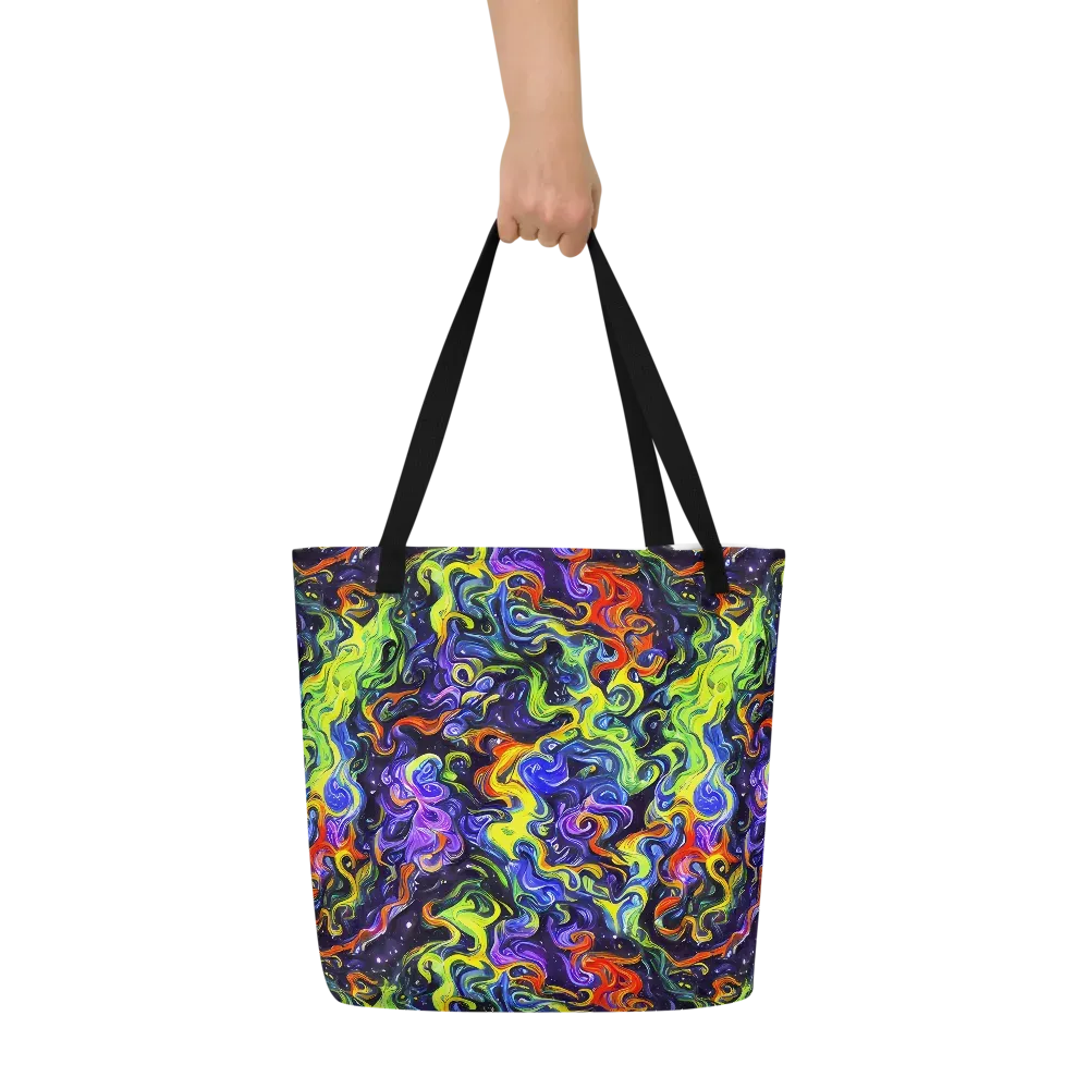 Color Tempest on Large Tote Bag W/ Pocket — Front