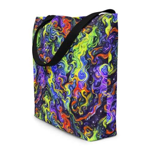 Color Tempest on a Large Tote Bag W/ Pocket