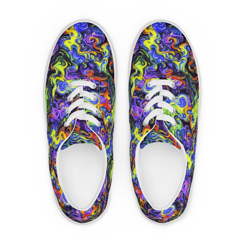 Color Tempest on Men's Lace-Up Canvas Shoes — Front