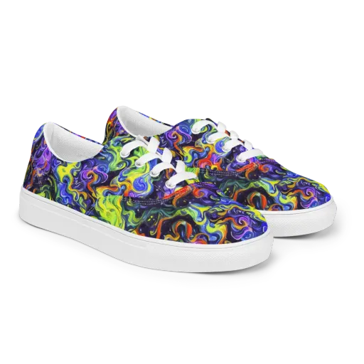Color Tempest on a Men's Lace-Up Canvas Shoes