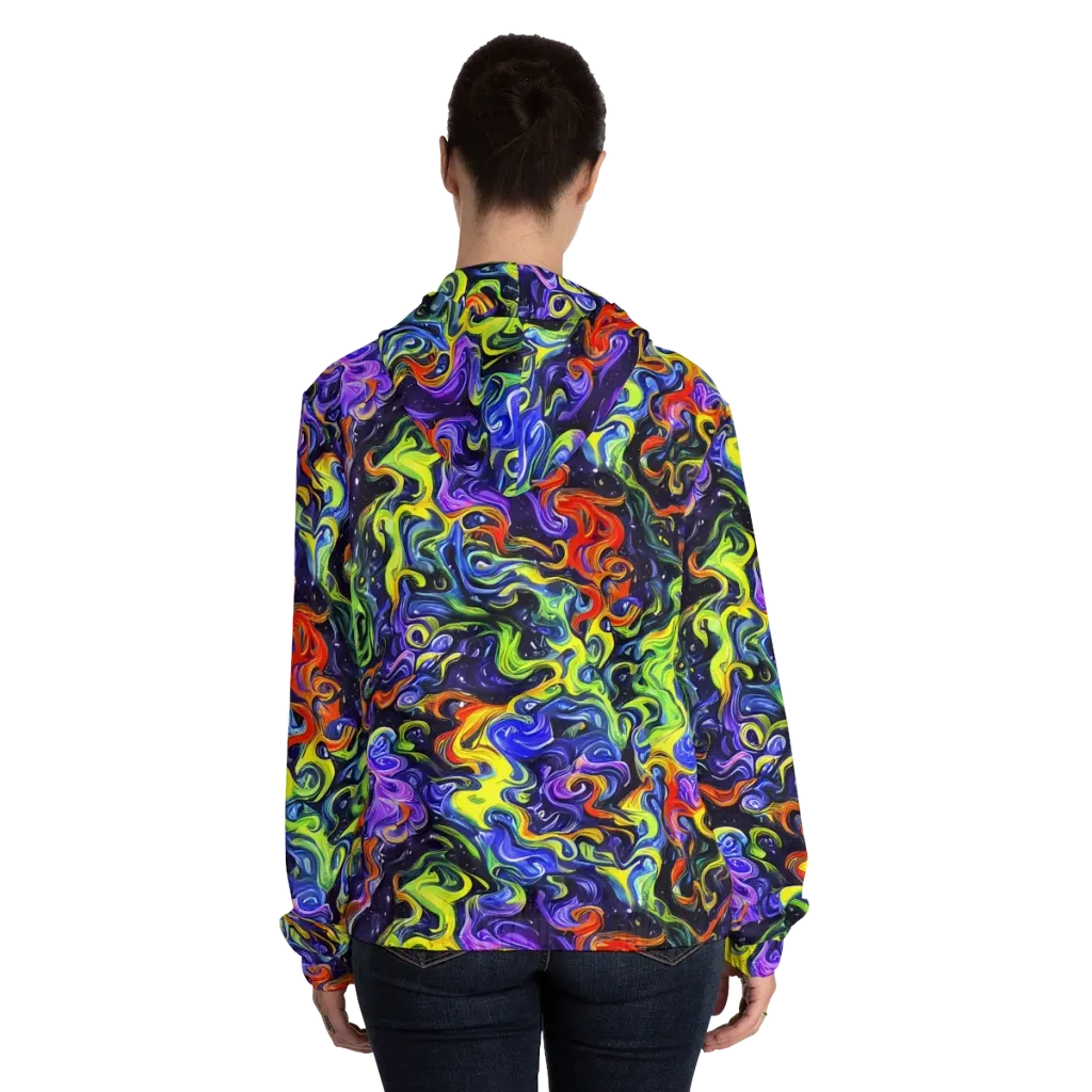 Color Tempest on Women's Full-Zip Hoodie — Back On Person