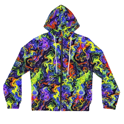 Color Tempest on a Women's Full-Zip Hoodie
