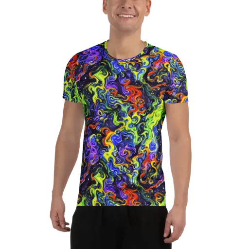 Color Tempest on a Men's Athletic T-Shirt