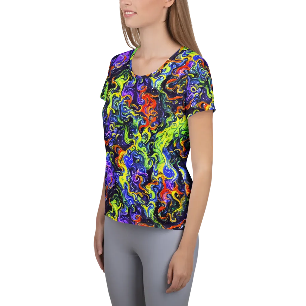 Color Tempest on Women's Athletic T-Shirt — Left