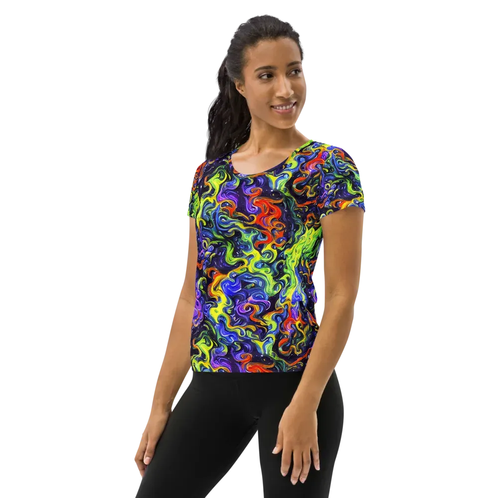 Color Tempest on Women's Athletic T-Shirt — Left