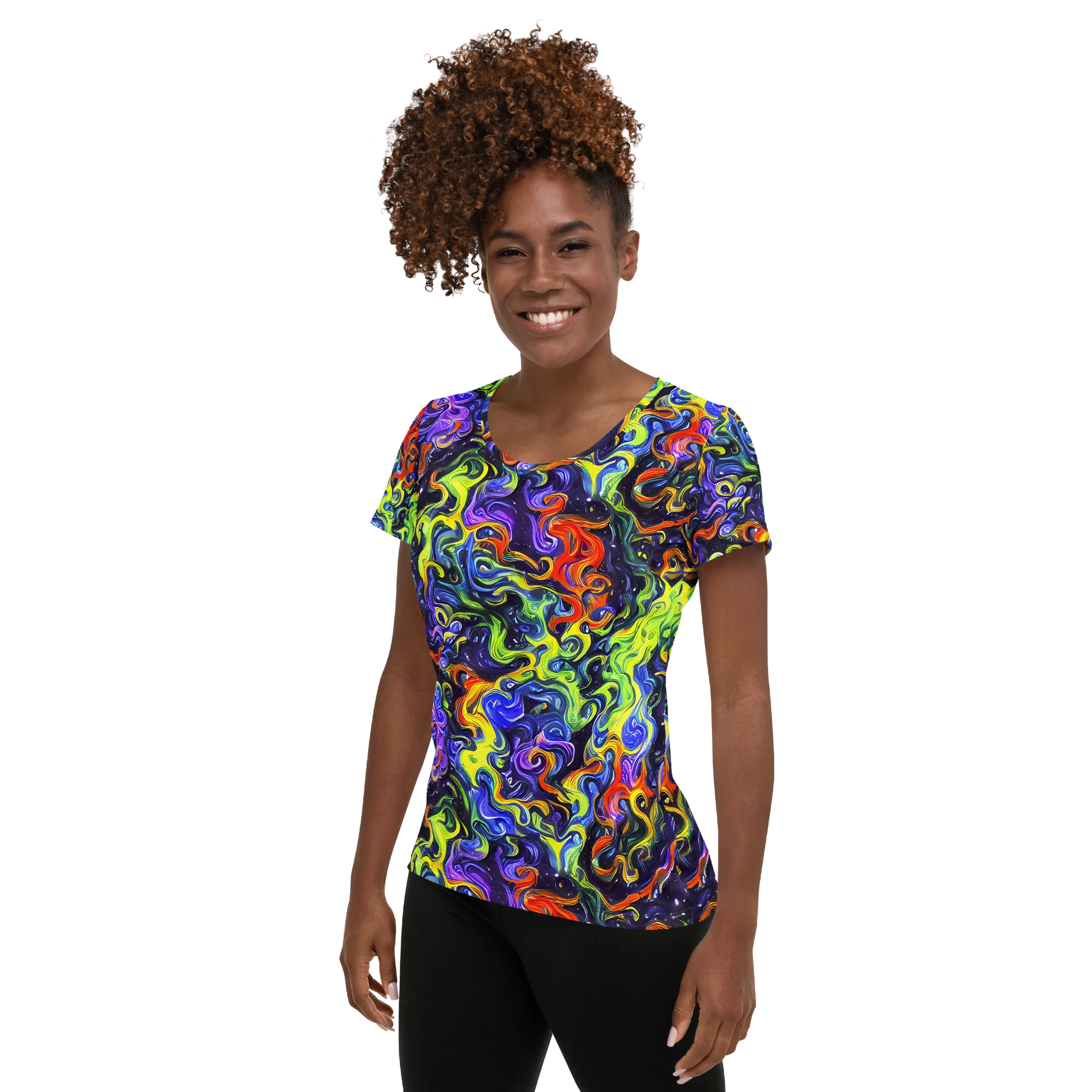 Color Tempest on Women's Athletic T-Shirt — Left