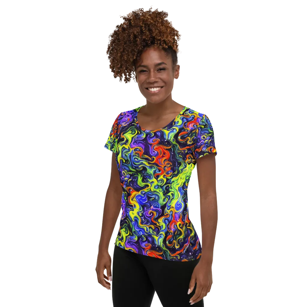 Color Tempest on Women's Athletic T-Shirt — Left