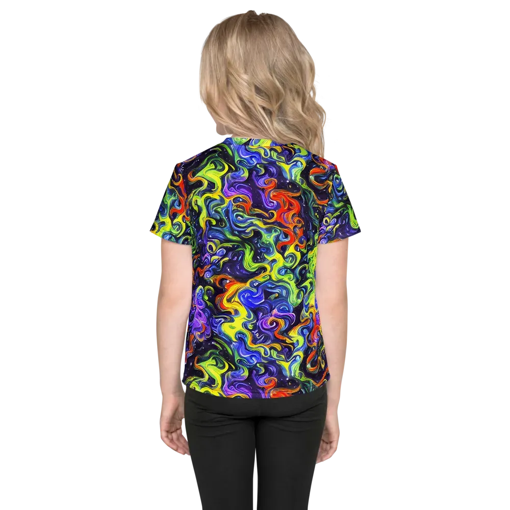 Color Tempest on Kids Crew Neck T-Shirt — Back