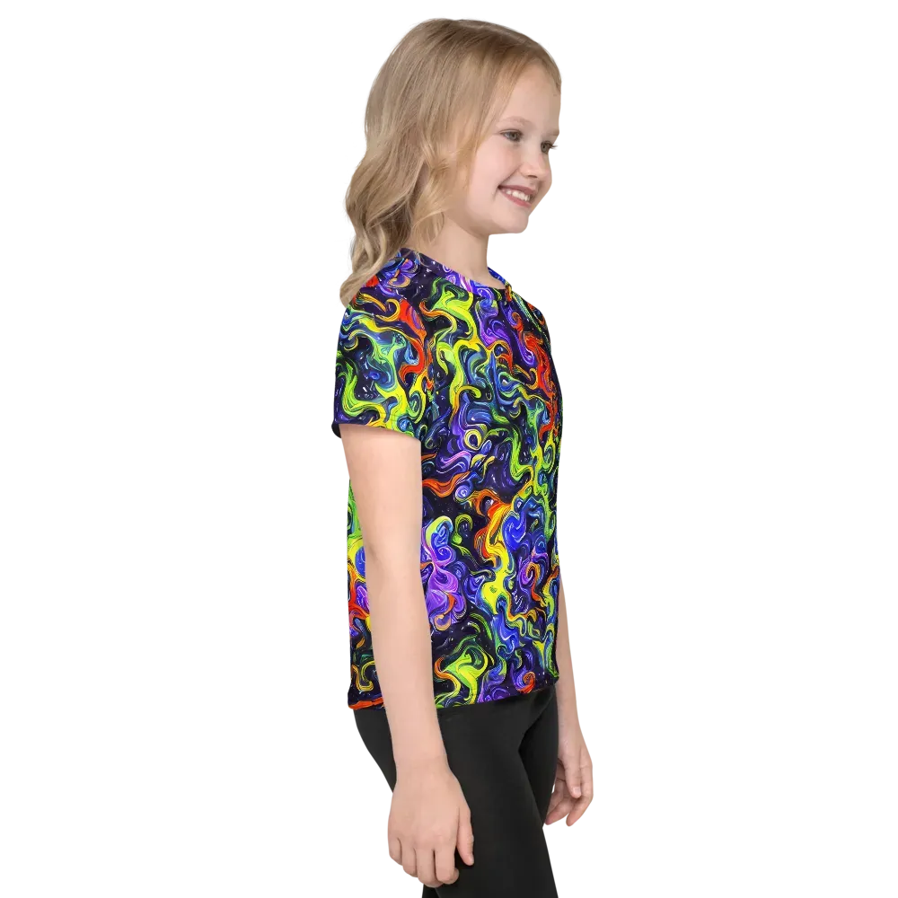 Color Tempest on Kids Crew Neck T-Shirt — Right