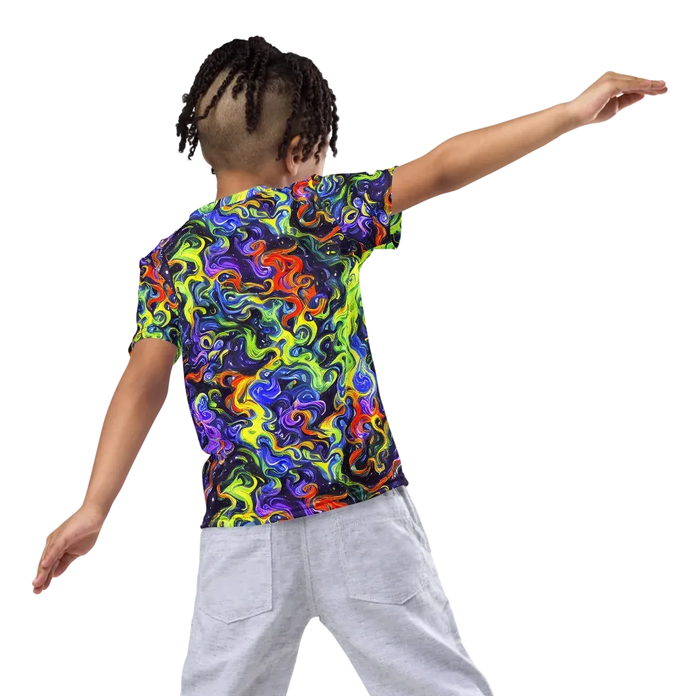 Color Tempest on Kids Crew Neck T-Shirt — Back